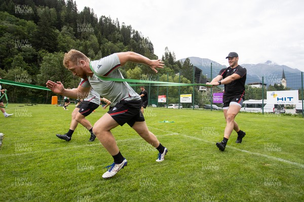 080723 - Wales Rugby World Cup Training camp in Fiesch, Switzerland - Tommy Reffell during training