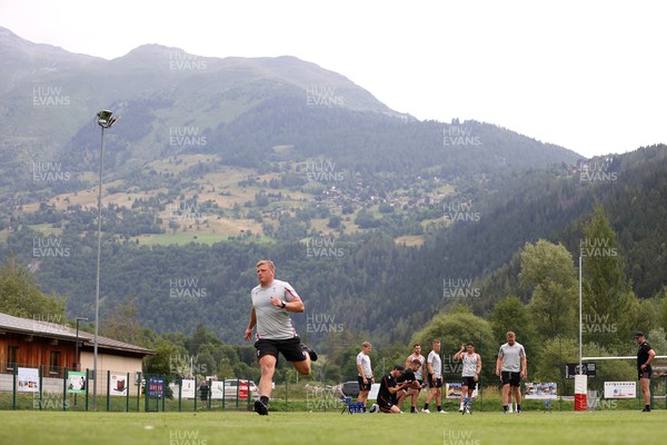 080723 - Wales Rugby World Cup Training camp in Fiesch, Switzerland - Jac Morgan during training