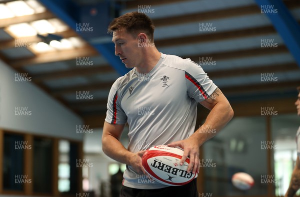 080723 - Wales Rugby World Cup Training camp in Fiesch, Switzerland - Josh Adams during training