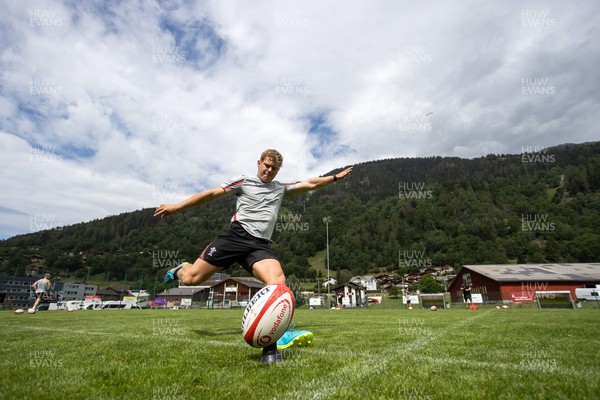 080723 - Wales Rugby World Cup Training camp in Fiesch, Switzerland - Sam Costelow during training