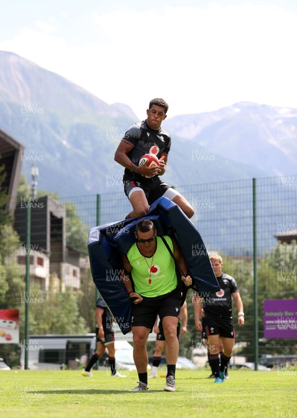 080723 - Wales Rugby World Cup Training camp in Fiesch, Switzerland - Rio Dyer during training