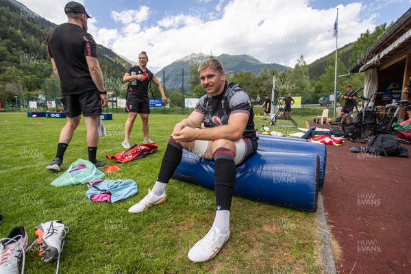 080723 - Wales Rugby World Cup Training camp in Fiesch, Switzerland - Aaron Wainwright during training