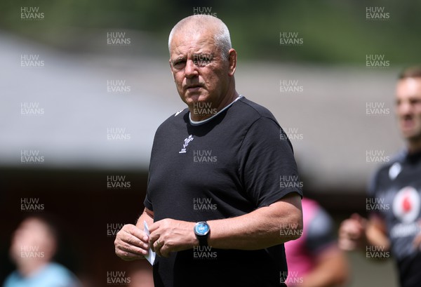 080723 - Wales Rugby World Cup Training camp in Fiesch, Switzerland - Head Coach Warren Gatland during training