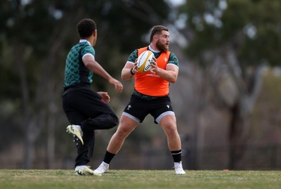 080724 - Wales Rugby Training in the week ahead of their second test against Australia in Melbourne - Kemsley Mathias during training