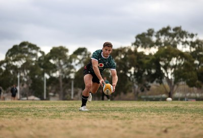 080724 - Wales Rugby Training in the week ahead of their second test against Australia in Melbourne - Kieran Hardy during training