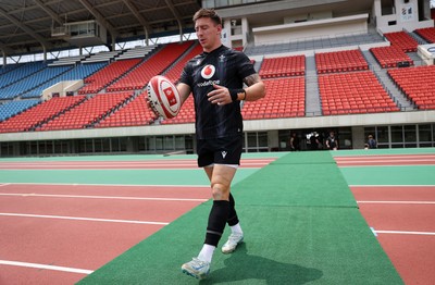 080725 - Wales Rugby Training in the final week of their tour to Japan - Josh Adams during training