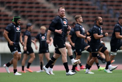 080725 - Wales Rugby Training in the final week of their tour to Japan - Tommy Reffell during training