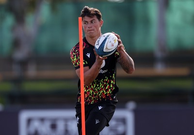 080726 - Wales Rugby train in Argentina for their second game of the Nations Championship - Louis Rees-Zammit during training