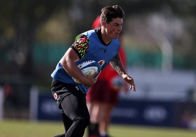 080726 - Wales Rugby train in Argentina for their second game of the Nations Championship - Louis Rees-Zammit during training