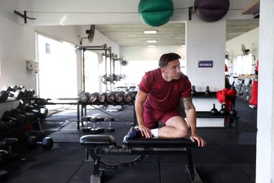 080726 - Wales Rugby train in Argentina for their second game of the Nations Championship - Josh Adams during training