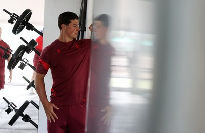 080726 - Wales Rugby train in Argentina for their second game of the Nations Championship - Louis Rees-Zammit during training