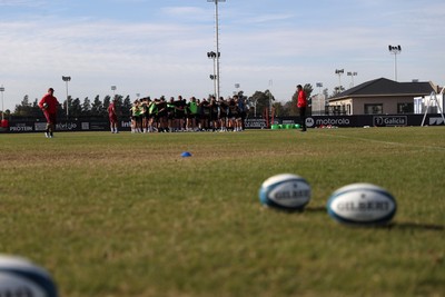 080726 - Wales Rugby train in Argentina for their second game of the Nations Championship - Wales team huddle