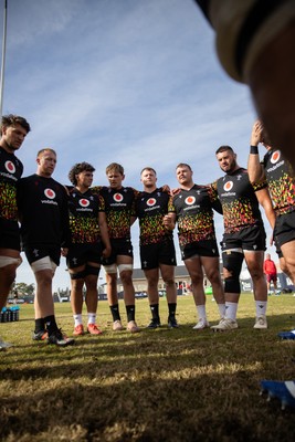 080726 - Wales Rugby train in Argentina for their second game of the Nations Championship - Dewi Lake speaks in the team huddle