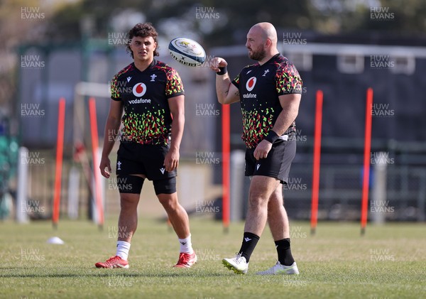 080726 - Wales Rugby train in Argentina for their second game of the Nations Championship - Kane James and Dillon Lewis during training