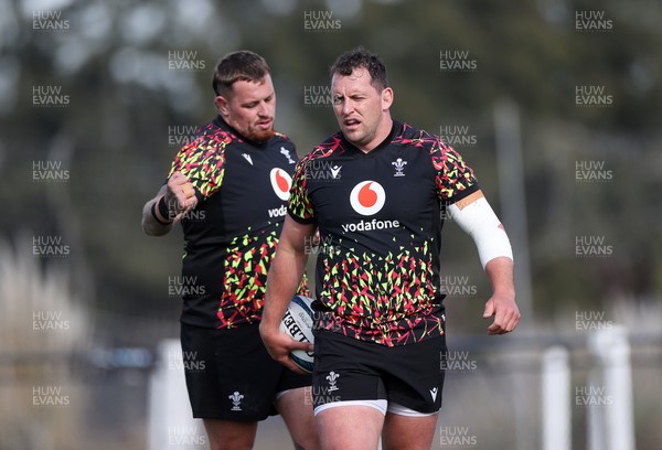 080726 - Wales Rugby train in Argentina for their second game of the Nations Championship - Sam Wainwright and Ryan Elias during training