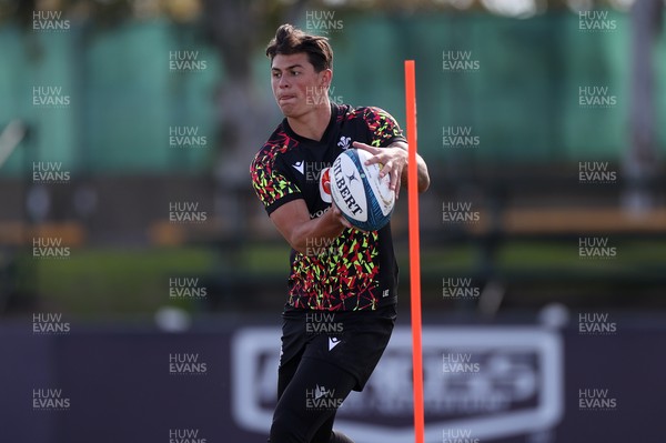080726 - Wales Rugby train in Argentina for their second game of the Nations Championship - Louis Rees-Zammit during training