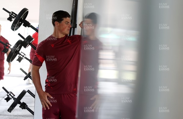 080726 - Wales Rugby train in Argentina for their second game of the Nations Championship - Louis Rees-Zammit during training