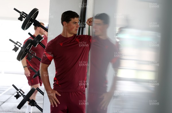 080726 - Wales Rugby train in Argentina for their second game of the Nations Championship - Louis Rees-Zammit during training