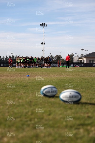 080726 - Wales Rugby train in Argentina for their second game of the Nations Championship - Wales team huddle