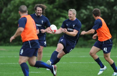 08.08.11 - Wales Rugby Training - Bradley Davies during training. 