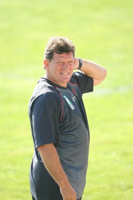 08.09.07 Wales World Cup training... Coach Gareth Jenkins watches over the players.. 