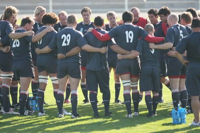08.09.07 Wales World Cup training... The players in a huddle. 