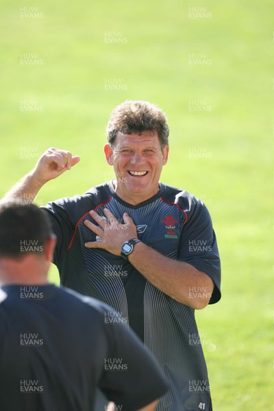 08.09.07 Wales World Cup training... Coach Gareth Jenkins watches over the players.. 