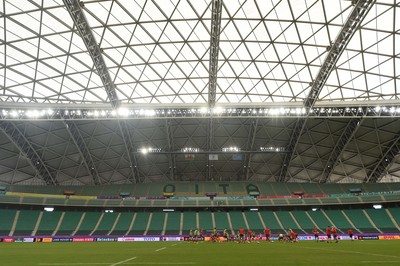 081019 - Wales Rugby Training - A general view of Oita Stadium during training