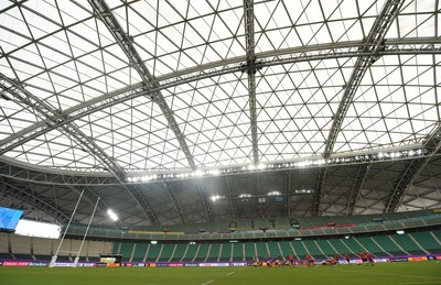 081019 - Wales Rugby Training - A general view of Oita Stadium during training