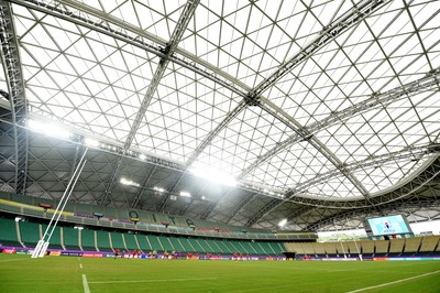 081019 - Wales Rugby Training - A general view of Oita Stadium during training