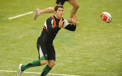 09.02.10 - Wales Rugby Training - James Hook during training. 
