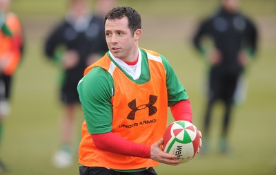 09.02.10 - Wales Rugby Training - Gareth Cooper during training. 