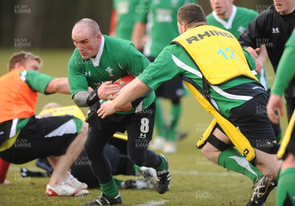 09.02.10 - Wales Rugby Training - Gareth Williams during training. 