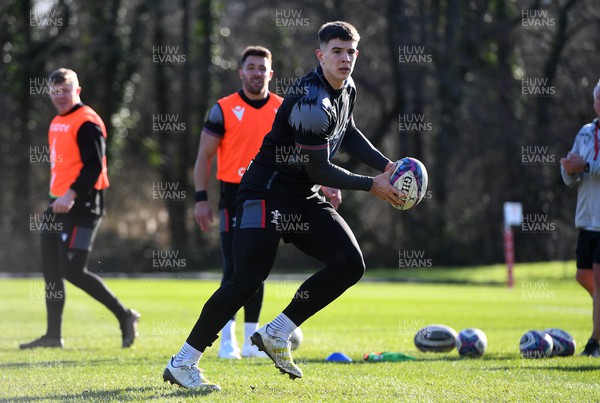 090223 - Wales Rugby Training - Joe Hawkins during training