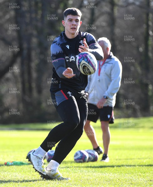 090223 - Wales Rugby Training - Joe Hawkins during training