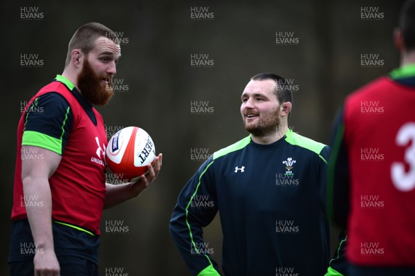 090315 - Wales Rugby Training -Jake Ball and Ken Owens during training