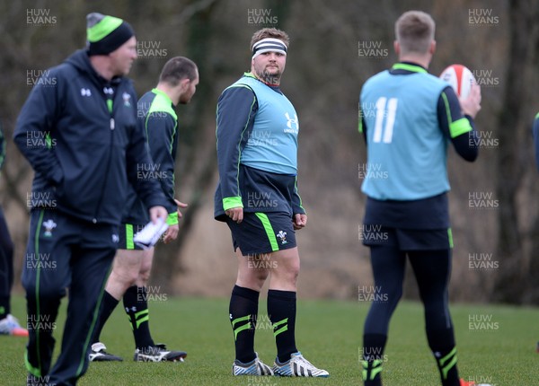 090315 - Wales Rugby Training -Tomas Francis during training