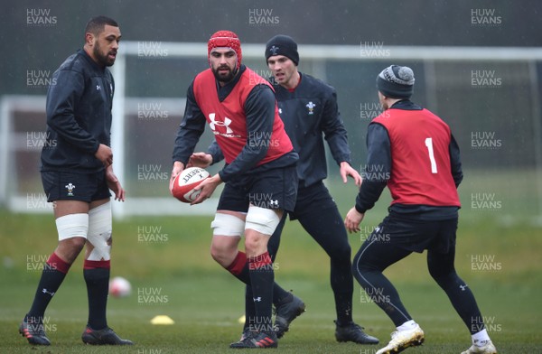 090318 - Wales Rugby Training - Cory Hill during training