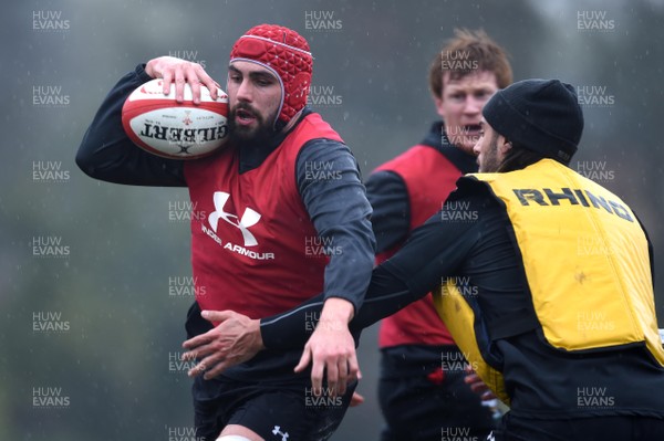 090318 - Wales Rugby Training - Cory Hill during training