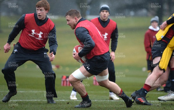 090318 - Wales Rugby Training - James Davies during training