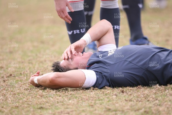 09.06.08 Wales rugby in South Africa... James Hook takes a bump during training in Pretoria.  