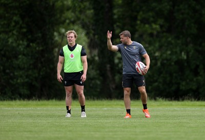 090625 - Wales Rugby Training - Blair Murray and Leigh Halfpenny, Skills Coach during training