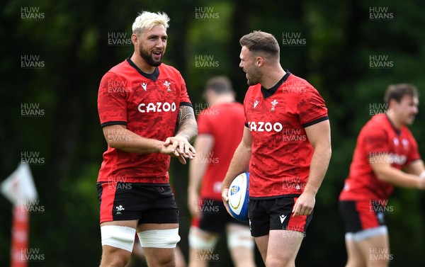090721 - Wales Rugby Training - Josh Turnbull and Owen Lane during training