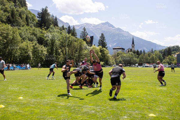 090723 - Wales Rugby World Cup Training camp in Fiesch, Switzerland - Tomos Williams during training
