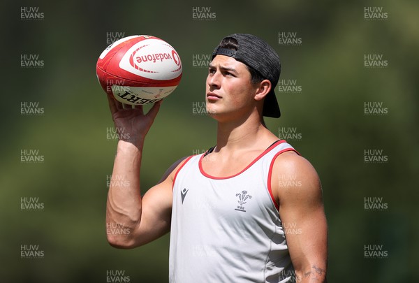 090723 - Wales Rugby World Cup Training camp in Fiesch, Switzerland - Louis Rees-Zammit during training