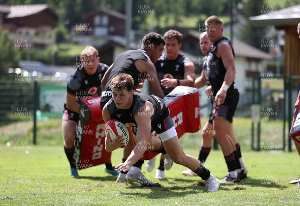 090723 - Wales Rugby World Cup Training camp in Fiesch, Switzerland - Tom Rogers during training