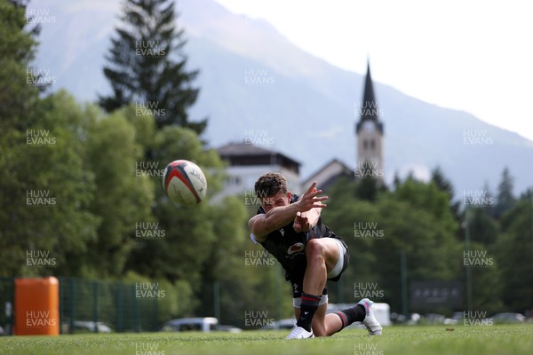 090723 - Wales Rugby World Cup Training camp in Fiesch, Switzerland - Kieran Hardy during training