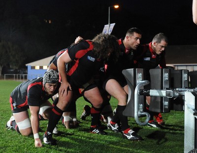 09.09.11 - Wales Rugby Training - (L-R) Dan Lydiate, Adam Jones, Huw Bennett and Paul James during training. 