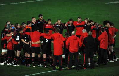09.09.11 - Wales Rugby Training - Wales team huddle during training. 