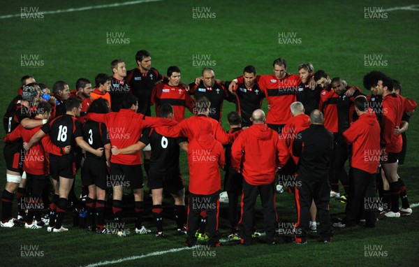 09.09.11 - Wales Rugby Training - Wales team huddle during training. 